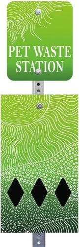 Miniatura 14 de ZERO WASTE USA NUEVA 2026 DISPENSE-ART™ Estación de basura para perros de aluminio con impresión UV de 7 pies - Sin bote de basura - 25% más