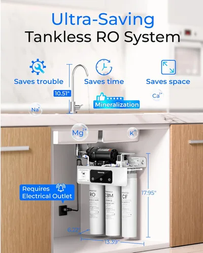Miniatura 2 de Waterdrop Filtro de agua de ósmosis inversa de remineralización T3-M certificado NSF/ANSI 372, sistema de ósmosis inversa de 9 etapas, sistema