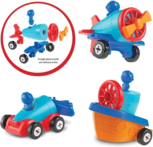 Miniatura 2 de Learning Resources 1-2-3 Build it! Coche, barco, avión, 15 piezas