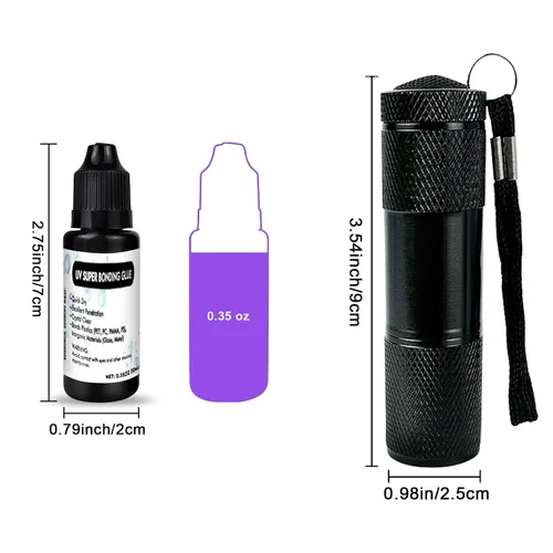 Miniatura 7 de EDSRDXS - Kit de pegamento de soldadura y unión UV, kit de resina UV con luz UV de 3 W, secado rápido e impermeable, pegamento de soldadura