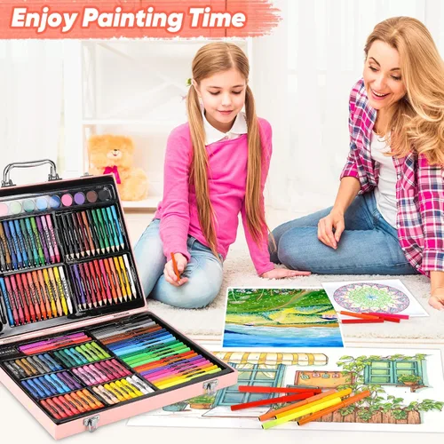 Miniatura 6 de Soucolor Suministros de Arte y Manualidades, Juego de Dibujo y Pintura de 183 Piezas para Niñas, Niños y Adolescentes, Kit de Arte para Colorear