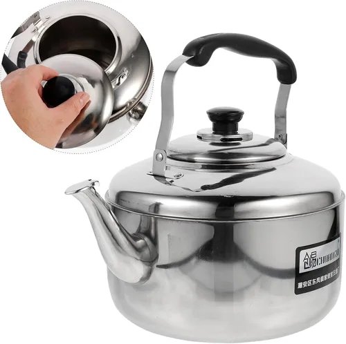Miniatura 4 de Hemoton Moment - Tetera de acero inoxidable de 6 litros con mango antiquemaduras, distribución uniforme del calor para estufas de gas y eléctricas
