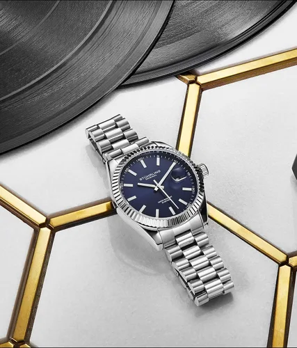 Miniatura 5 de Stuhrling Original Symphony Regent Coronet Reloj de pulsera de acero inoxidable para hombre