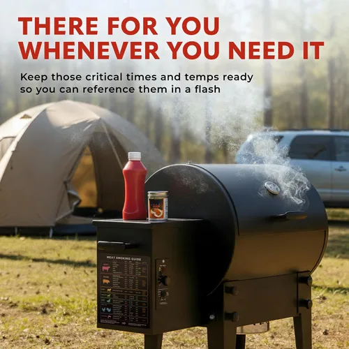 Miniatura 5 de Imán de temperatura de carne extra grande y guía para ahumador de barbacoa - 8.5" x 11" - Accesorios para ahumador y parrilla de pellets - Madera