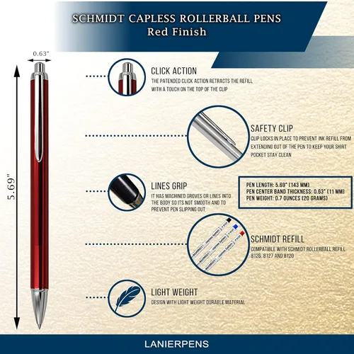 Miniatura 2 de Lanier Pens Schmidt - Bolígrafo sin tapa, color rojo