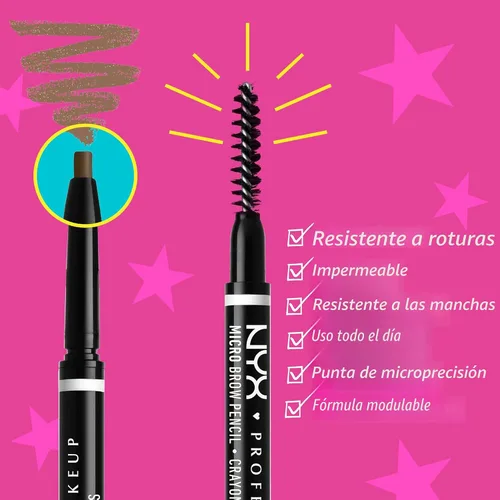 Miniatura 2 de NYX PROFESSIONAL MAKEUP Lápiz micro para cejas, lápiz preciso para cejas, color gris pardo