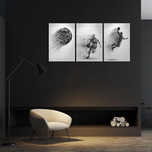 Miniatura 6 de Arte de lienzo para pared, silueta de partículas de baloncesto, póster de deportes, impresiones artísticas, pintura, cuadros enmarcados, obra
