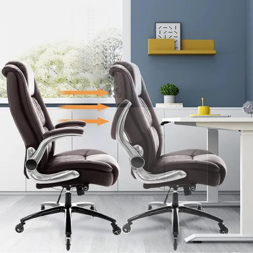 Miniatura 9 de EZAKI Silla de oficina con respaldo alto, brazos abatibles, silla ejecutiva de escritorio para computadora, soporte lumbar integrado, acolchado