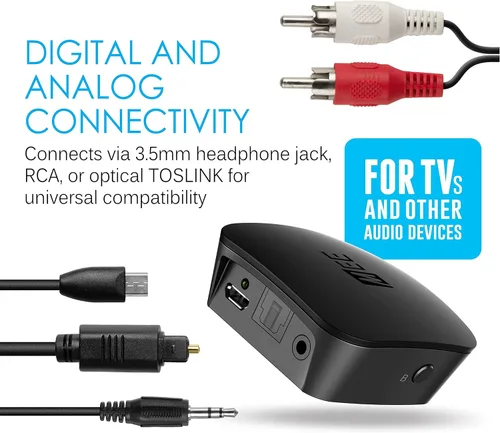 Miniatura 8 de MEE audio Connect - Transmisor de audio Bluetooth para hasta 2 auriculares/altavoces inalámbricos, adaptador de transmisión Bluetooth con AptX
