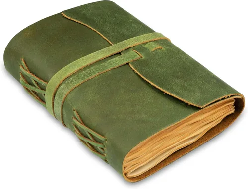 Miniatura 17 de LEATHER VILLAGE Diario encuadernado en cuero, marrón rústico, 7 x 5 pulgadas, 220 páginas, diario vintage de papel en blanco para escribir, dibujar