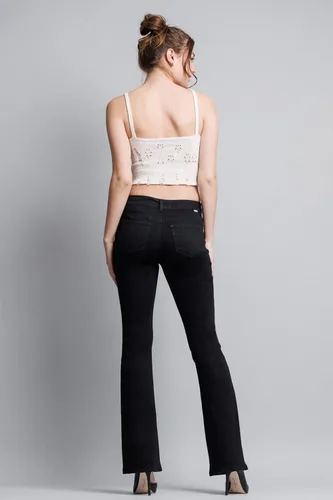 Miniatura 4 de Enjean Jeans clásicos y desgastados de tiro alto para mujer