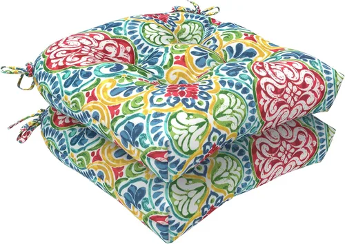 Miniatura 17 de LVTXIII Cojines para sillas de mimbre para exteriores, 19 x 19 x 4 pulgadas, cojines para sillas de patio con lazos, cojines de asiento gruesos