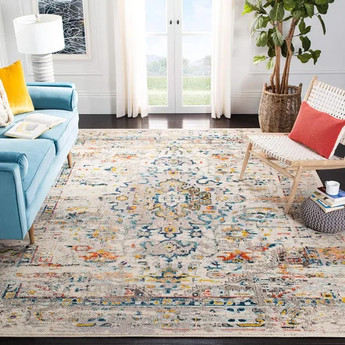 Miniatura 23 de SAFAVIEH Madison Collection - Alfombra decorativa de 2 pies 2 pulgadas x 4 pies, color verde y turquesa, diseño envejecido, no desprende pelusa