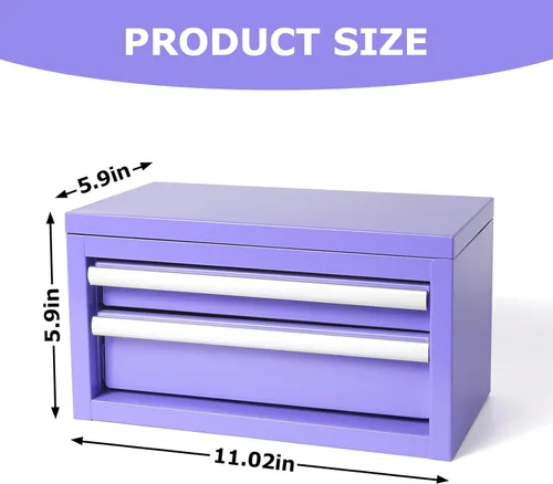 Miniatura 2 de Mini caja de herramientas de acero con cajones, pequeña caja de herramientas para organizador de almacenamiento de artículos pequeños, organizador
