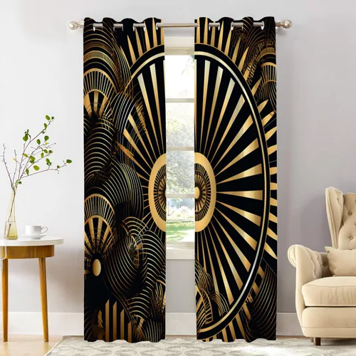 Miniatura 20 de Shrahala Floral Abstract Design Blackout Curtain Tiers, Minimalist Flower Illustration Kitchen Valance Light Blocking Tier Drapes with Rod Pocket, 2