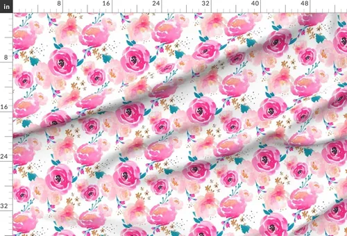 Miniatura 2 de Spoonflower Tela - Bloom Florals Girl Nursery Flores de acuarela Shabby Chic Girls Impreso en tela de gasa Fat Quarter - Ropa de moda de costura