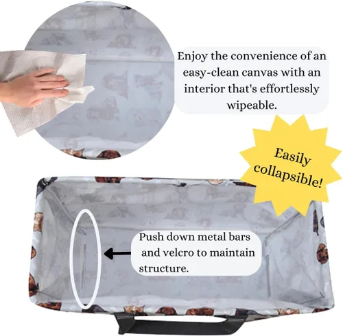 Miniatura 494 de NGIL Bolsa de comestibles reutilizable extra grande plegable de gran tamaño para comestibles, almacenamiento, picnic, playa, Estampado