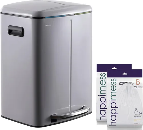 Miniatura 17 de happimess HPM1005A Marco Rectangular Basurero de 10.5 galones con Doble Cubo y Tapa de Cierre Suave, Moderno, Minimalista, Resistente a Huellas
