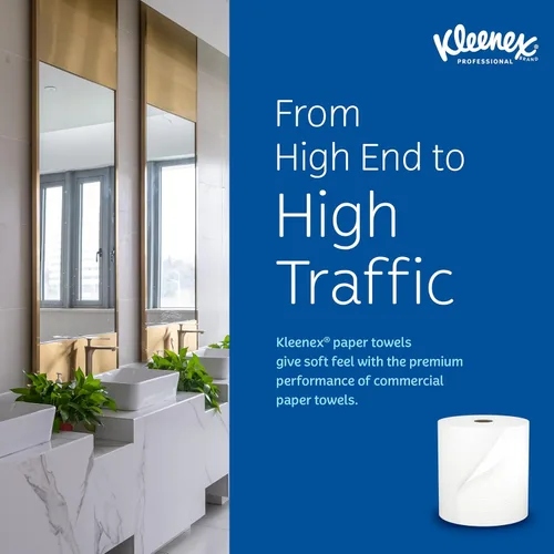 Miniatura 9 de Kleenex Toallas de Papel Profesionales Universales en Rollo Duro, a Granel (50606), Enrollado con Núcleo de 1.75", Bolsillos de Absorción Premium