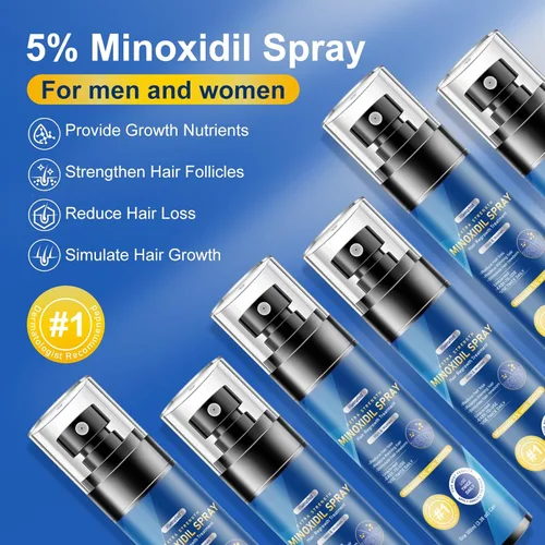 Miniatura 6 de Spray de minoxidil al 5% para hombres, suministrado con un aplicador de minoxidil, impregnado con biotina, tratamiento para el crecimiento