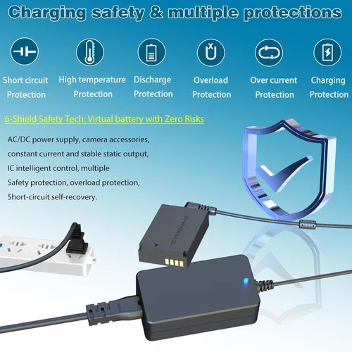 Miniatura 6 de ACK-E12 Adaptador de corriente AC/DR-E12 Acoplador de CC Kit de batería ficticia Para cámaras Canon EOS M50, EOS M50 Mark II, EOS M200, EOS M100