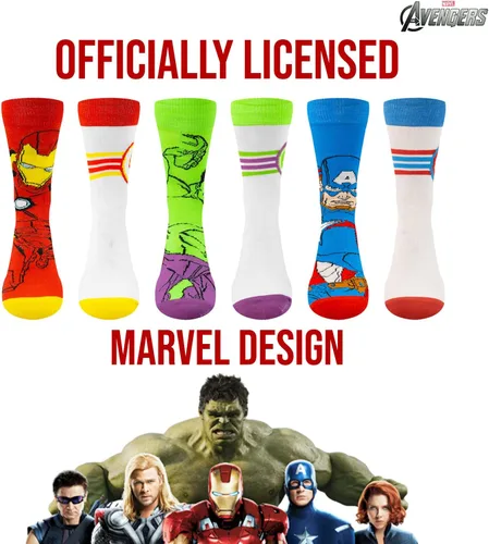 Miniatura 4 de Marvel Calcetines Legends - Paquete de 6 para hombres y niños