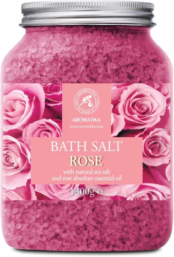 Sales de baño de rosas de 46 onzas, aceite de palisandro natural y extracto de rosa, lo mejor para relajarse - Buen sueño - Belleza - Bañarse -
