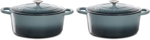 Miniatura 16 de Crock Pot olla para horno holandés de hierro fundido artesanal de 7 cuartos de galón, Rojo escarlata