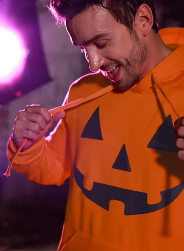 Miniatura 3 de Arvilhill Sudadera con capucha divertida de calabaza para hombre con disfraz de Halloween