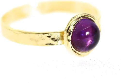 Miniatura 50 de Anillo de oro de piedras preciosas, anillo de piedra chapada en oro de 14 quilates, anillo de piedra apilable, anillo de oro de piedra pequeña