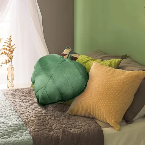 Miniatura 2 de Yookeer 2 piezas de almohadas en forma de hoja 3D con hojas de planta decorativas para sofá, sala de estar, dormitorio, sofá, decoración del hogar