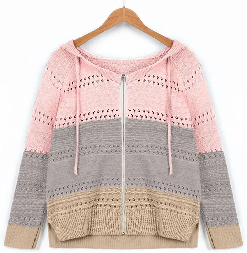 Miniatura 6 de SNKSDGM Sudaderas ligeras de gran tamaño con cremallera completa para mujer, cómodas, cuello alto, túnica de moda con capucha