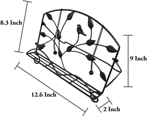 Miniatura 6 de OwlGift Soporte clásico para libros de cocina con diseño de hojas de metal y brida de hierro fundido, soporte decorativo para recetas para cocina