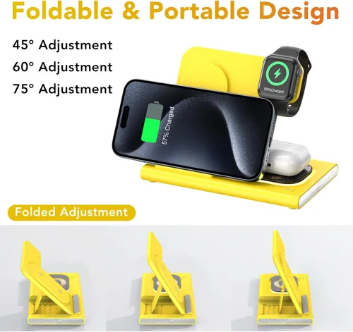 Miniatura 19 de Estación de carga 3 en 1 para iPhone 17 - Cargador inalámbrico para productos Apple para iPhone 17 16 15 14 13 12 11 Pro Max - Estación de carga Azul