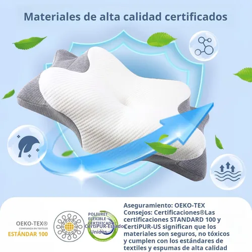 Miniatura 7 de Almohada cervical para cuello y hombros, almohadas ergonómicas de apoyo para el cuello para dormir con alivio del dolor, almohada de espuma Gris