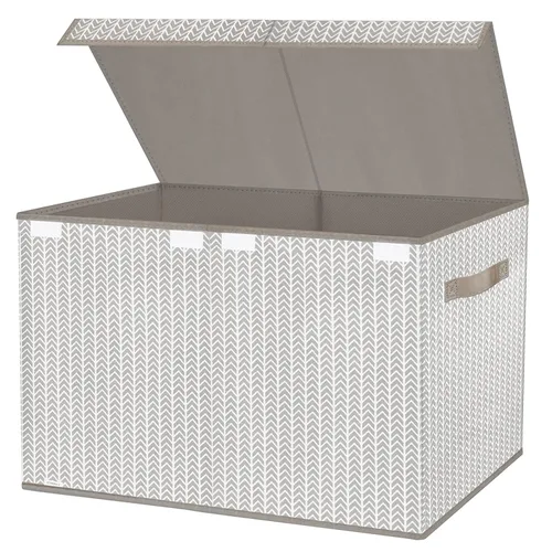 Miniatura 9 de Caja organizadora de juguetes para niños y niñas, contenedor grande de almacenamiento de tela plegable con tapa abatible y asas para ropa, manta