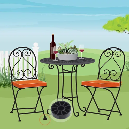 Miniatura 6 de Paquete de 24 protectores antideslizantes de hierro para muebles de patio al aire libre para sillas y patas de mesa