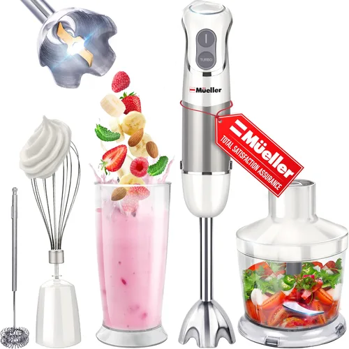 Miniatura 12 de Mueller Multistick - Licuadora de inmersión 5 en 1 de mano, 12 velocidades, mezclador de mano con impulso Turbo, motor de cobre de servicio pesado