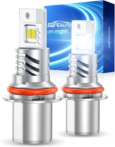 Miniatura 8 de Marsauto Bombillas LED H4, 1200% de brillo, 70000 lm, blanco frío 6500K, tamaño mini halógeno 1:1, anillo ajustable de 8 agujeros para haz perfecto