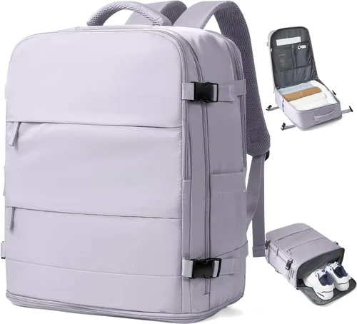 Miniatura 76 de coowoz Mochila grande de viaje para mujeres y hombres, mochila de transporte, mochila para senderismo impermeable, mochila deportiva para Rosa