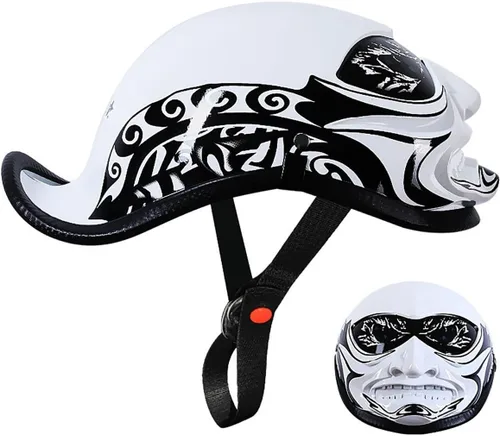 Miniatura 10 de Half-Shell - Casco de motocicleta, casco de motocicleta con cara abierta, certificación ECE/DOT, medio casco, M (57 ~ 22.8 in)