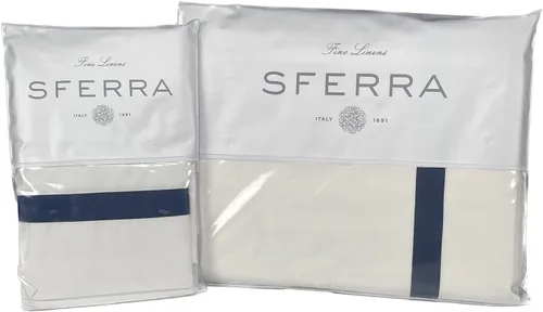 Miniatura 12 de Sferra Estate Collection - Juego de sábanas 100% percal de algodón de fibra larga de 200 hilos con apliques satinados, refrescante, suave
