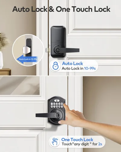 Miniatura 4 de TEEHO TE004 Cerradura de puerta con teclado de entrada sin llave con asa, cerradura electrónica digital inteligente para puerta