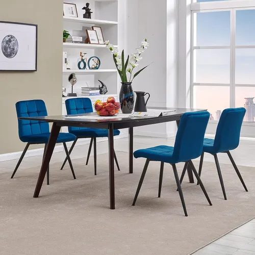 Miniatura 2 de DUHOME Sillas de comedor tapizadas de terciopelo, sillas de recepción, sillas de sala de estar con acento copetudo con patas de metal para sala