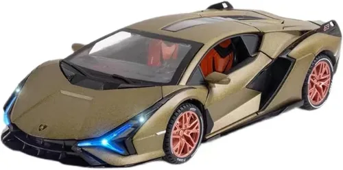 SASBSC Coches de juguete Lamb Sian Modelo de coche de metal fundido con luz y sonido Fkp3 Coches de juguete tirando hacia atrás para niños de 3 años