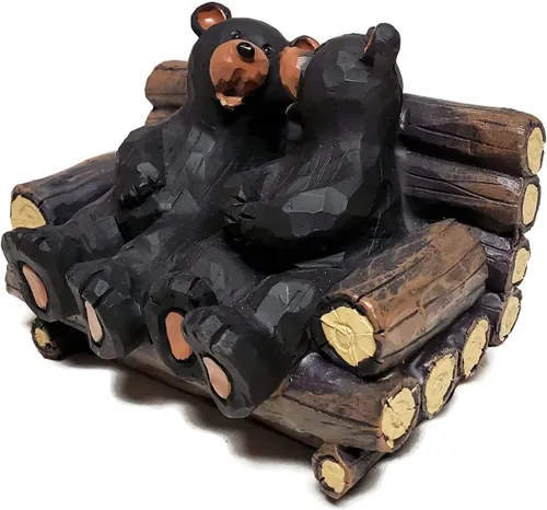 Miniatura 2 de Figura de pareja de osos en banco