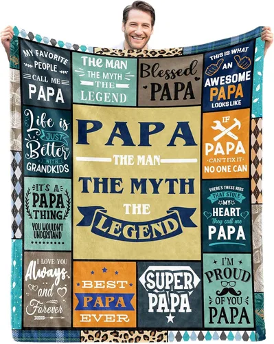 Miniatura 14 de Givetoyou Regalos de Abuelo en español, Regalo para Abuelo, El Mejor Abuelo Del Mundo, Regalos de Abuelo de Nietos, Manta de Abuelo de 60 x 50 Manta