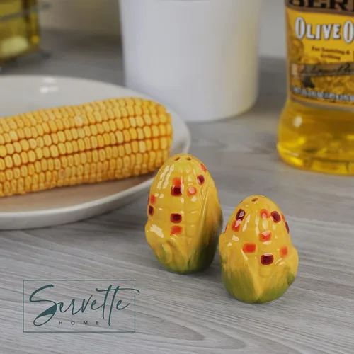 Miniatura 2 de Novedoso juego de salero y pimentero de cerámica, maíz indio