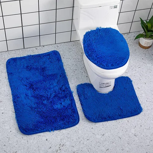 Miniatura 13 de Juego de baño de 3 piezas, tapete de baño ultra suave antideslizante y tapete de baño de felpilla absorbente para bañera, ducha e inodoro (amarillo)