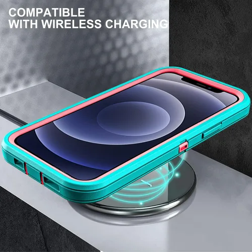 Miniatura 6 de YKHJKLEC Funda para iPhone 12 Mini, grado militar 3 en 1, resistente a los golpes, a prueba de caídas, polvo con 2 protectores de pantalla de vidrio